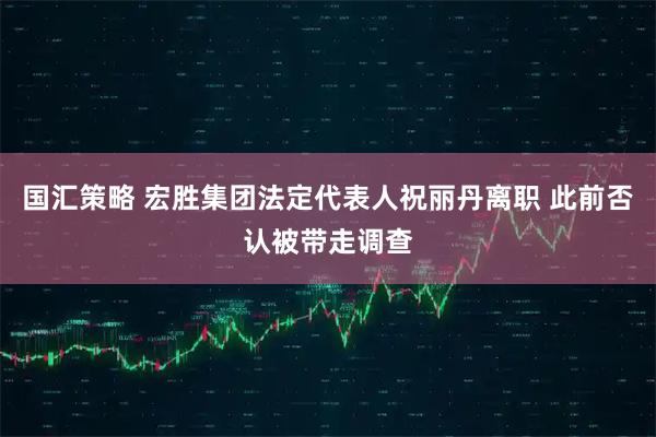 国汇策略 宏胜集团法定代表人祝丽丹离职 此前否认被带走调查