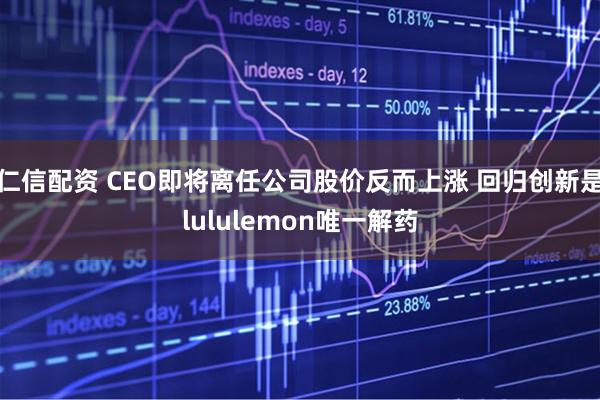 仁信配资 CEO即将离任公司股价反而上涨 回归创新是lululemon唯一解药