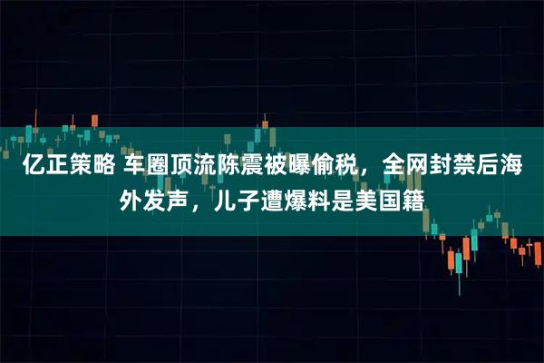 亿正策略 车圈顶流陈震被曝偷税，全网封禁后海外发声，儿子遭爆料是美国籍