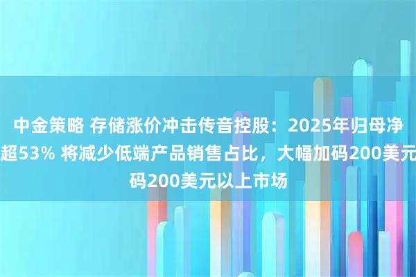 中金策略 存储涨价冲击传音控股：2025年归母净利润下降超53% 将减少低端产品销售占比，大幅加码200美元以上市场